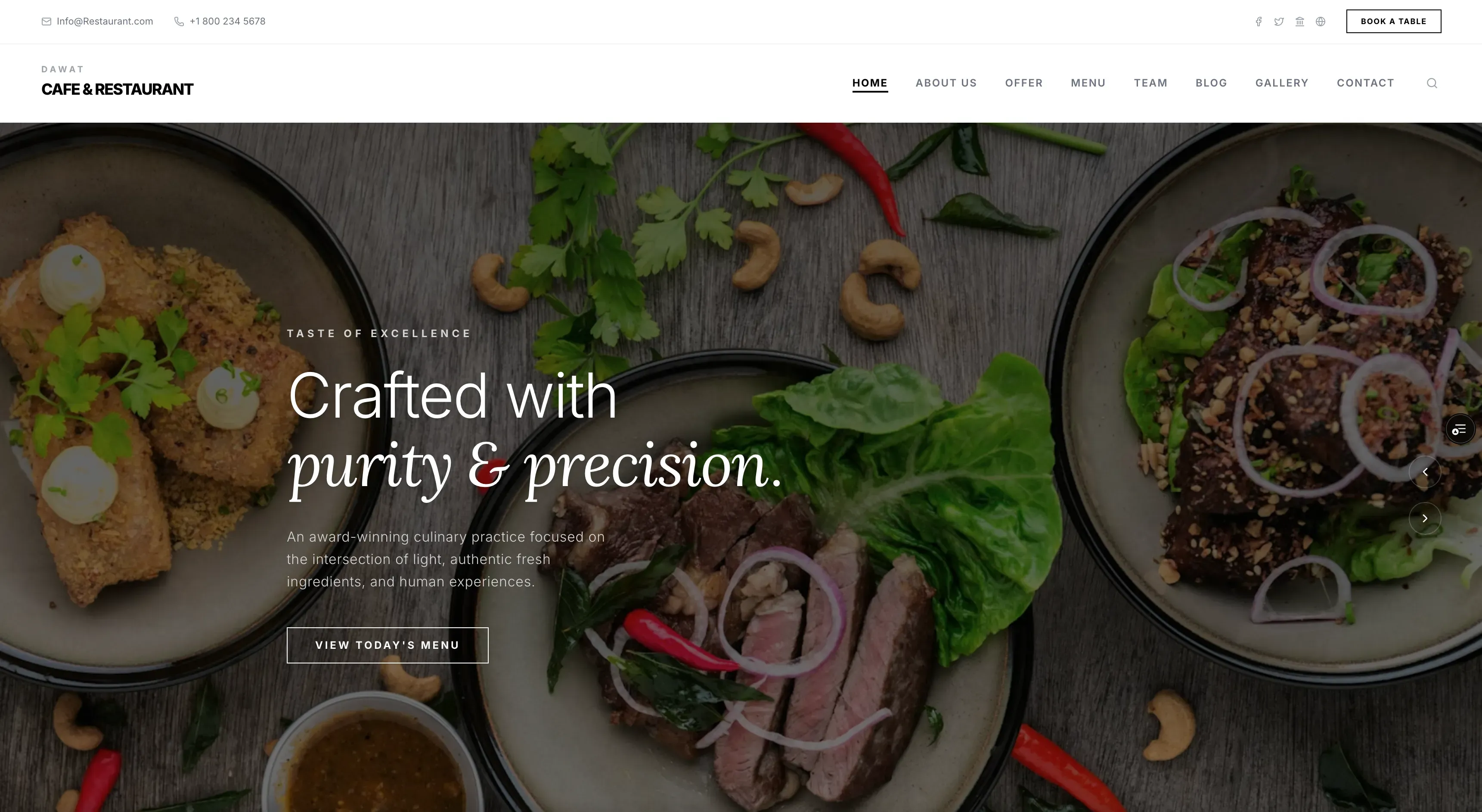 Example Bali restaurant website